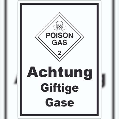 HB-Druck Aufkleber Giftige Gase Poison Gas Totenkopf A3 (297x420mm)