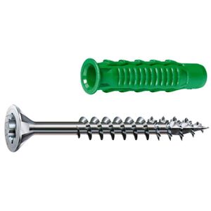 Spax Schrauben-Dübel-Set 4101880500252, Typ SD, 5x25mm Universaldübel & Schrauben, 50-teilig