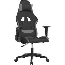 vidaXL Gaming-Stuhl Schwarz und Hellgrau Stoff