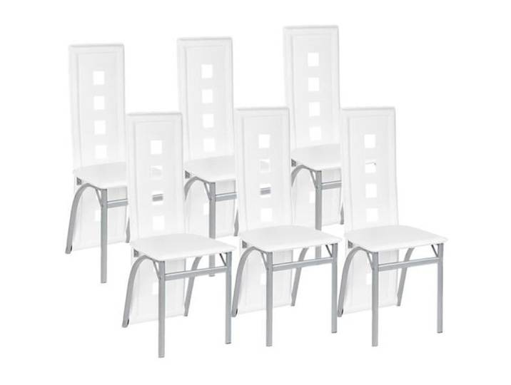 Lot de 6 Chaises de Salle à Manger avec Rembourrage Confortable Blanc