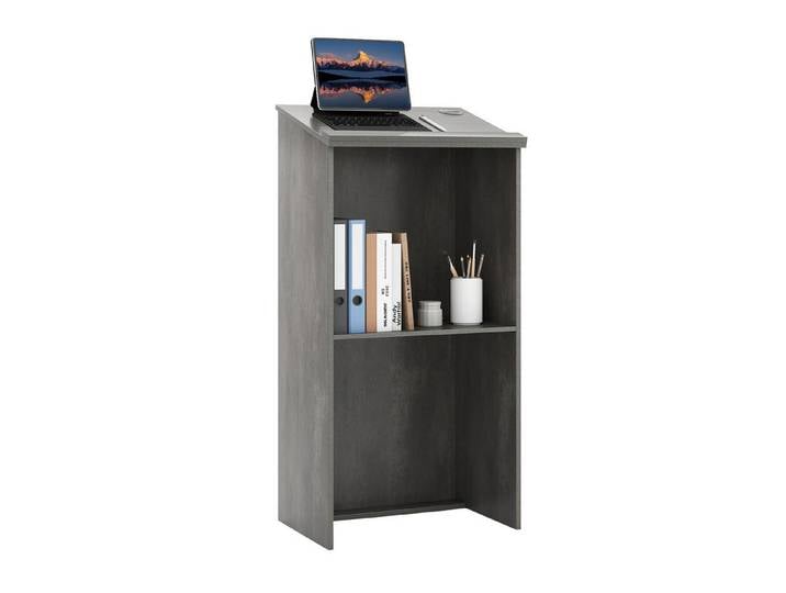 COSTWAY Stehpult, Stehtisch mit Ablagefläche, Kabeldurchführung 58x40x116,5cm