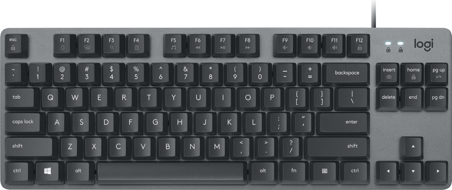 Logitech K835 TKL mechanisch toetsenbord met LED-verlichting, grafietkleur en grijs