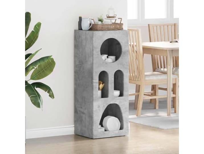 FMPGJLYH Sideboard Beton Grau 40 x 35 x 100.5 cm Kommode Holzwerkstoff Modernes Design, Vielseitiger Stauraum, Robust & Langlebig