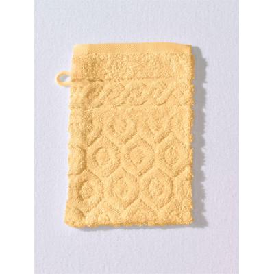 Handtuch ROSS Gr. 2, gelb (vanillegelb), B:75cm L:150cm, Walkfrottee, 100% Baumwolle, Handtücher