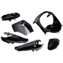 Shots, Motorrad Zubehör, kappenset Peugeot vivacity 6delig zwart metallic