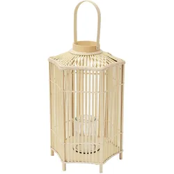 BAMBUS LATERNE H: 75 cm Holzfarbe Boho Stil