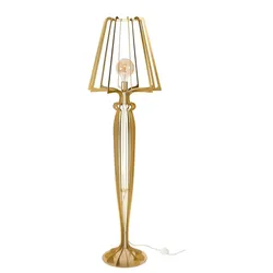 Minerva Stehleuchte Ø38x166 cm aus retikuliertem Eisen. Modernes Design mit Fußschalter E27-Anschluss. Hergestellt in Italien. Gold