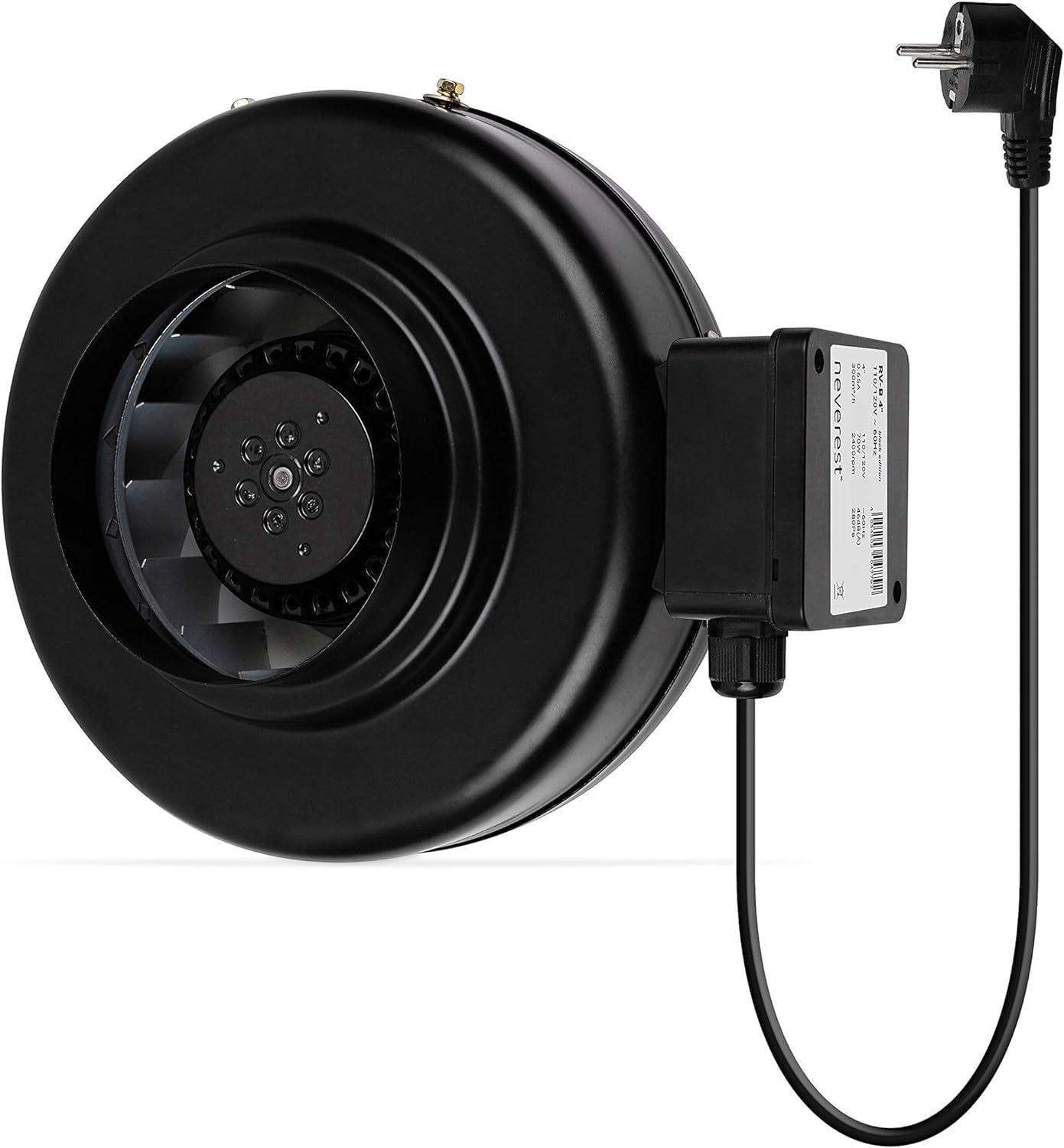 Selius Afzuigventilator Radiaal - 100 mm Diameter - 70 Watt - Zwart Metaal