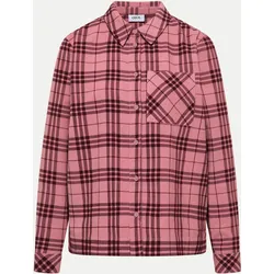 Cordbluse Check Rosa M
