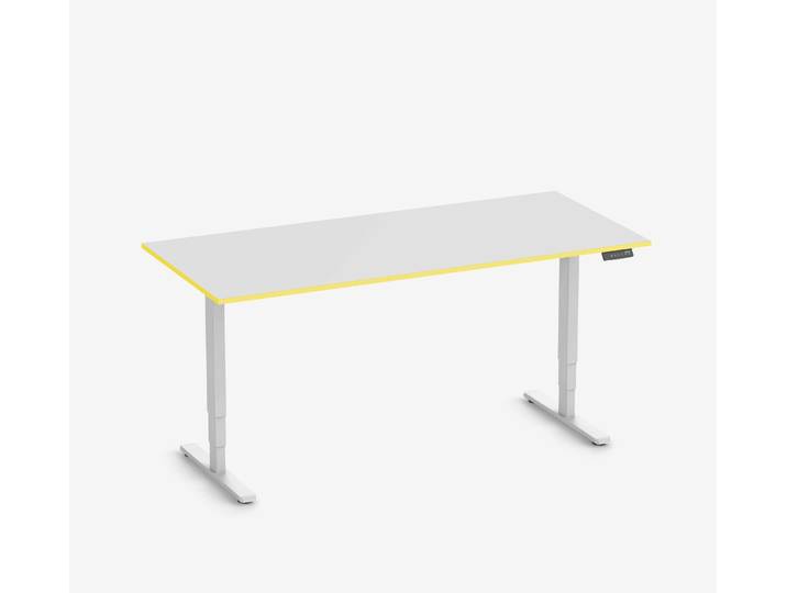 FOKUS Gamingschreibtisch Weiß 180x80 Rechteck Yellow Cab