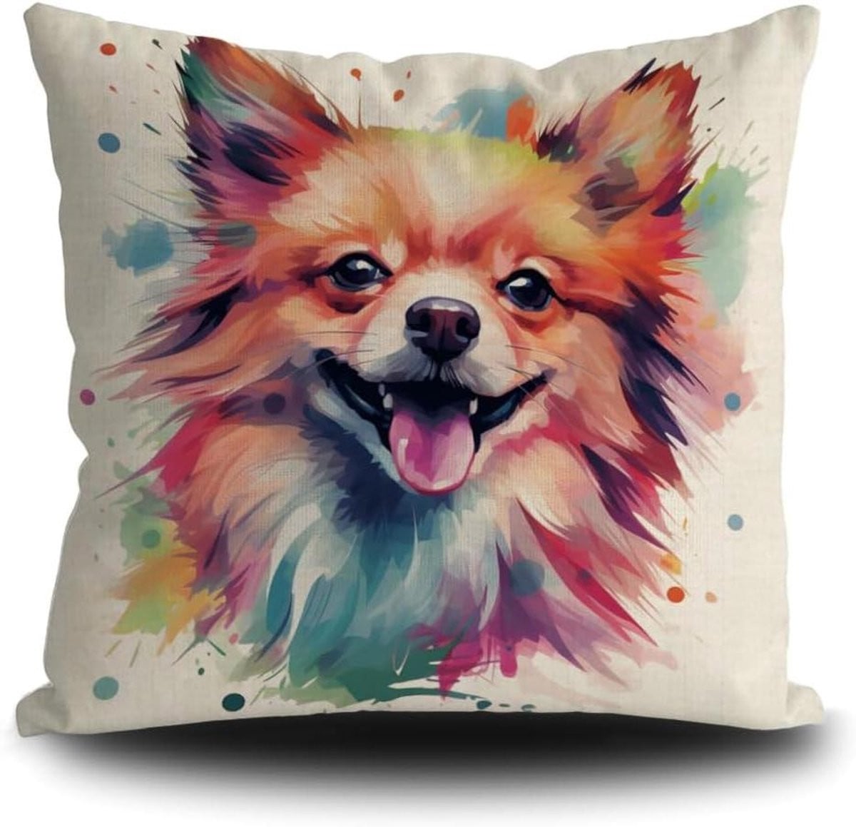 Hond Sierkussenhoes Multicolor - Dubbelzijdig Bedrukt - 45 x 45 cm