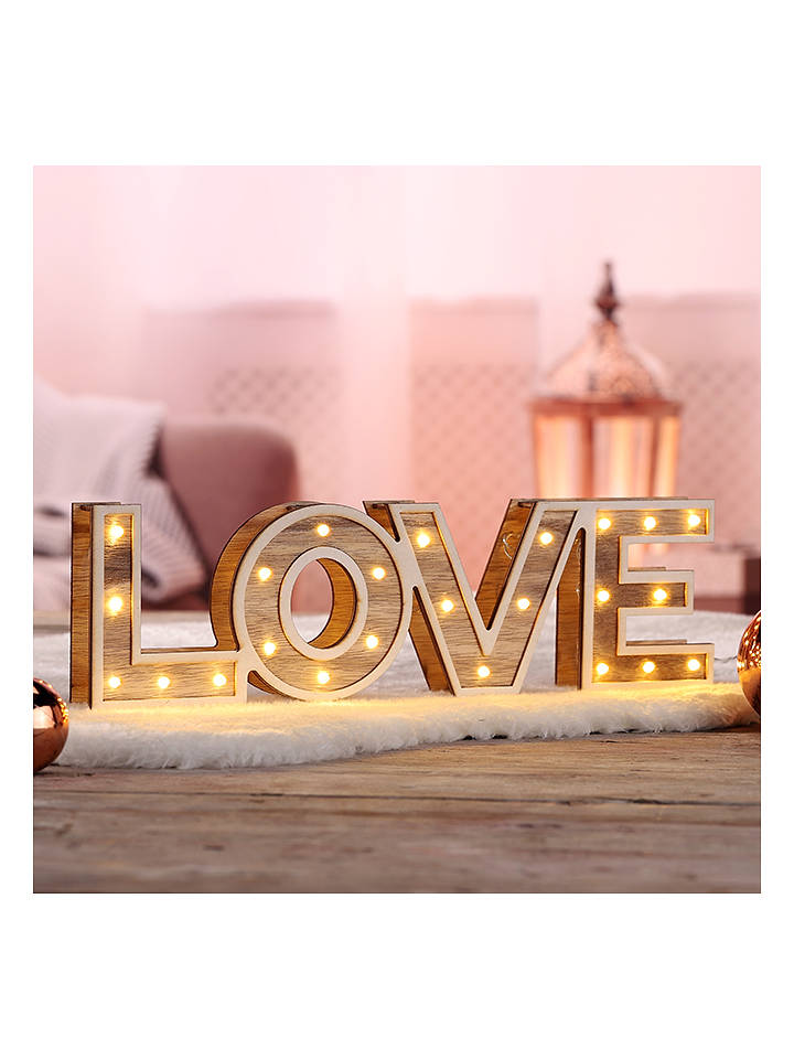 Hollybell LED-Dekoleuchte "Love" in Warmweiß - (B)38 x (H)11 x (T)3 cm - onesize