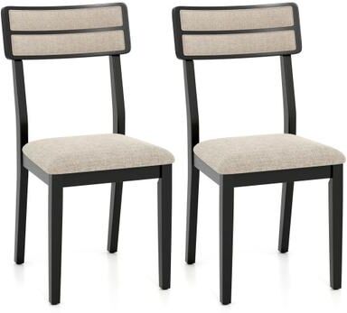 Costway Modern Dining Chairs Set of 2 with Tilt Backrest for Dining Room-Black