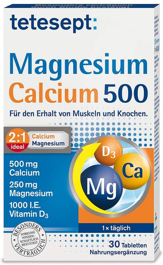 Tetesept Magnesium+calcium 500 Tabletten 30stk
