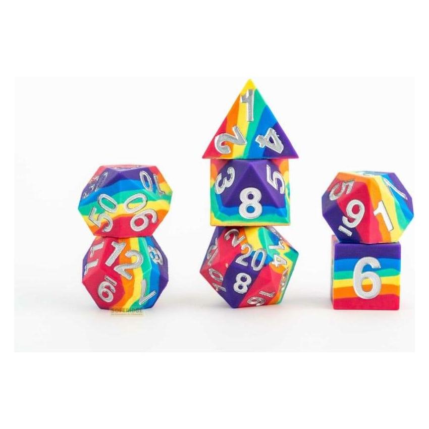 FanRoll Sharp Edge Silicone Würfel Set Rainbow (7) (FNRL784)
