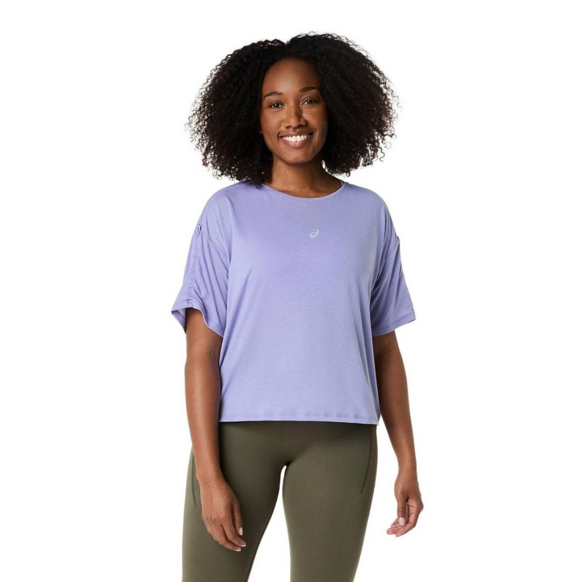 Camiseta Asics Nagino Run Adjustable Roxa Mulher, Tamanho S Mulher