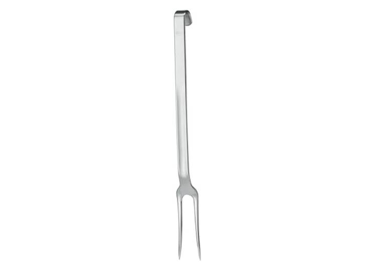 RÖSLE Fleischgabel, Hochwertige Tranchiergabel mit Hakengriff, Edelstahl 18/10, spülmaschinengeeignet, 35 cm, Silber / Schwarz