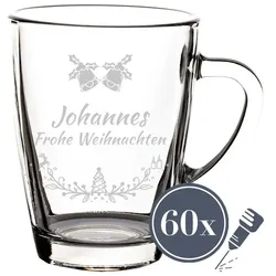 Glasbecher Kaffeebecher 300 ml - Glockenkranz - 60 Stück