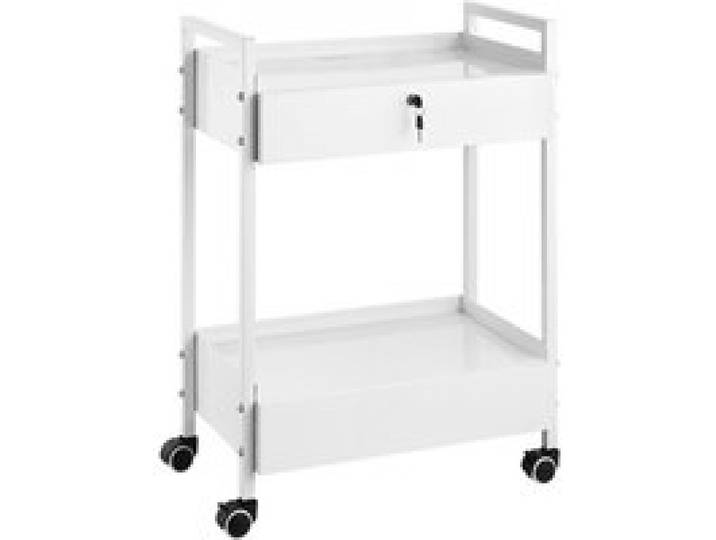 VEVOR Chariot de Laboratoire 2 Niveaux, Chariot Médical en Acier Inoxydable, Chariot de Service Grande Capacité de Charge 100 kg, avec 2 Tiroirs, pour Laboratoire Salon Hôpital, Usage Dentaire, Blanc