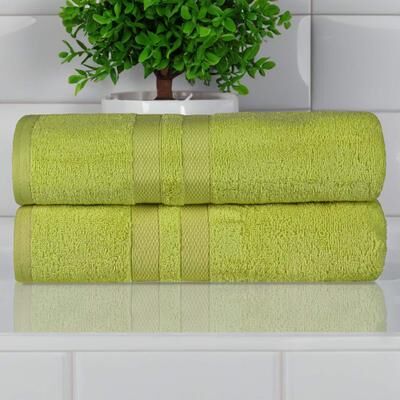 Superior Ultra-Soft Cotton Solid Medium Weight Bath Towel Set of 2