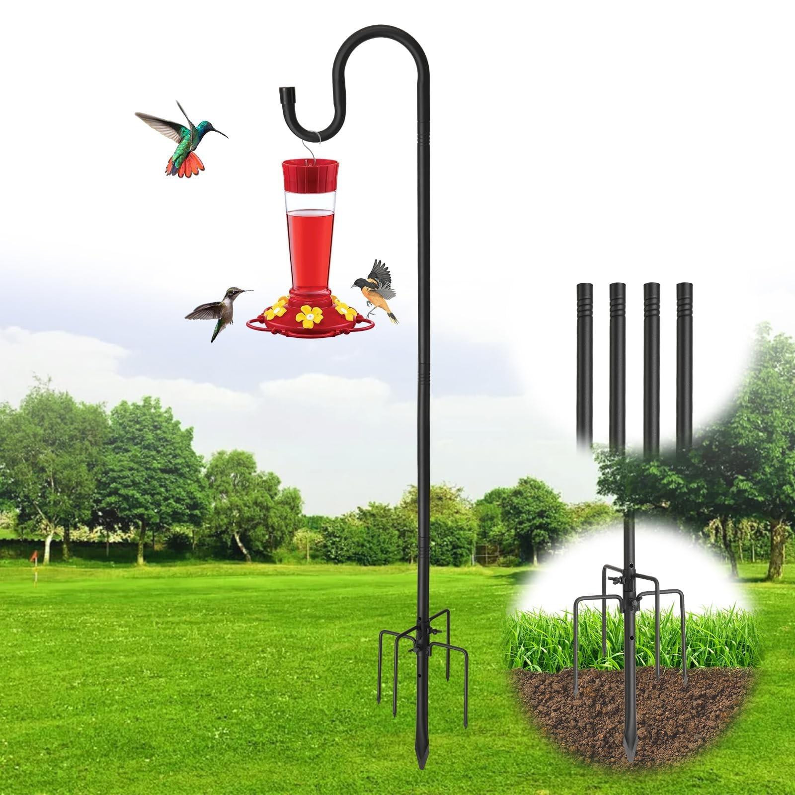Zwarte herdershaak met standaard voor vogelhuis