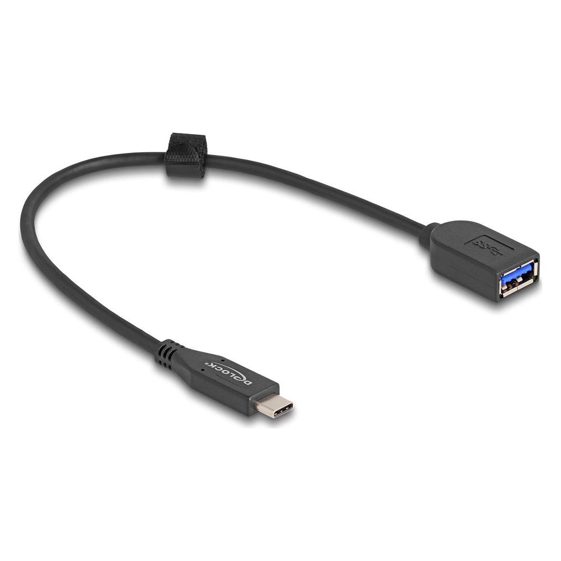 Delock USB 10 Gbps Kabel USB Type-C Stecker zu Typ-A Buchse (0.25 m, USB 3.2 Gen 2) (60567)