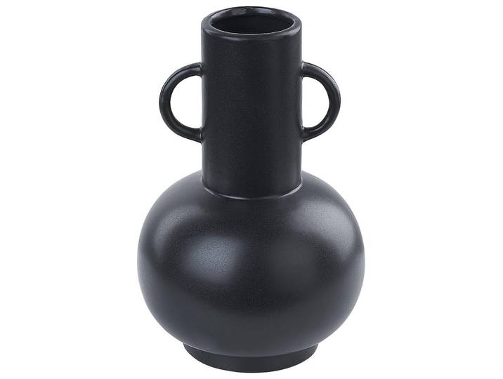 Beliani Blumenvase Porzellan schwarz Perea, Schwarz, Keramik, Mode, 26 cm, Dekoration, Vasen, Keramikvasen