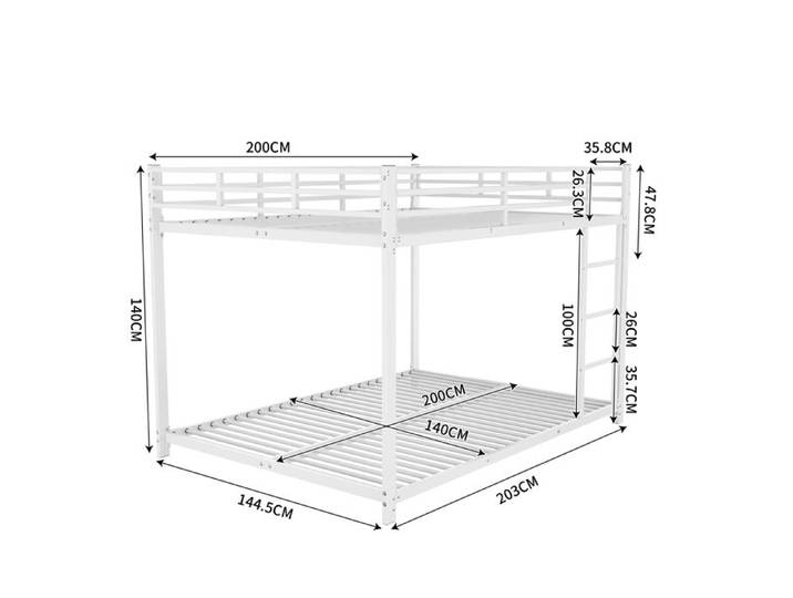 Structure de lit Nouveau Premium sense lit 140 * 200 lits superposés lit en fer lit superposé en fer de forme cl