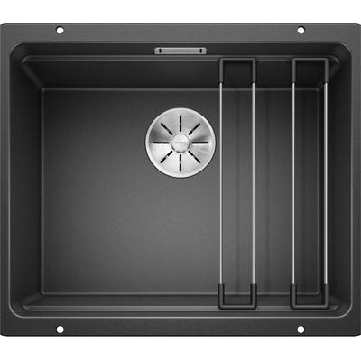 Granitspüle BLANCO "ETAGON 500-U", grau (anthrazit), B:53cm, Verbundwerkstoff, Küchenspülen, aus SILGRANIT, mit 2 Etagon-Schienen