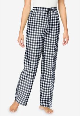 Plus Size Women's Woven Sleep Pant by Dreams & Co. in Black White Check (Size 1X)