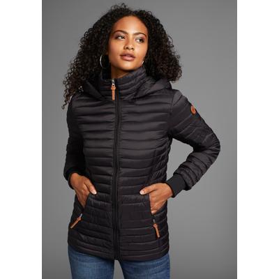 Steppjacke KANGAROOS, Damen, Gr. 42, schwarz, Web, Obermaterial: 100% Polyamid. Futter: 100% Polyamid. Wattierung: 100% Polyester, Rippbündchen, Jacken Steppjacke, für kalte Tage, pflegeleicht und schmutzabweisend
