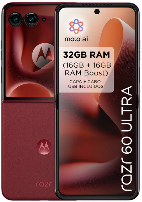 SMARTPHONE MOTOROLA RAZR 60 ULTRA 512GB VERMELHO