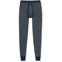 SCHIESSER Herren Unterhose lang - Original Feinripp Melange, Long Johns, Eingriff Dunkelblau / 2XL