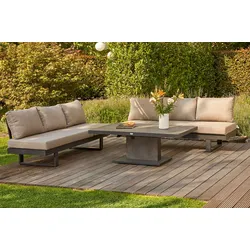 SIENA GARDEN Bellani Lifttisch, matt anthrazit/dunkelgrau, Alu/Keramik, 140 x 85 cm, höhenverstellbar