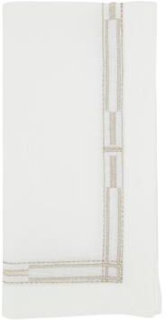 Saro Lifestyle Elegant Edge Embroidered Border Napkin (Set of 4)