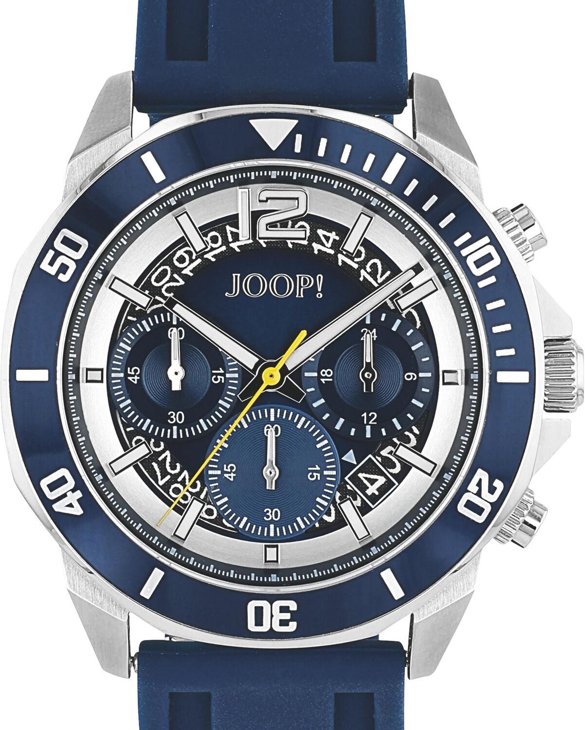 Joop! Chronograph JOOP, blau, blau, Armbanduhren, Herren, silberfarben, Chronograph, Quarzuhr, Armbanduhr, Herrenuhr, Silikonarmband, analog, Jahr, Monat