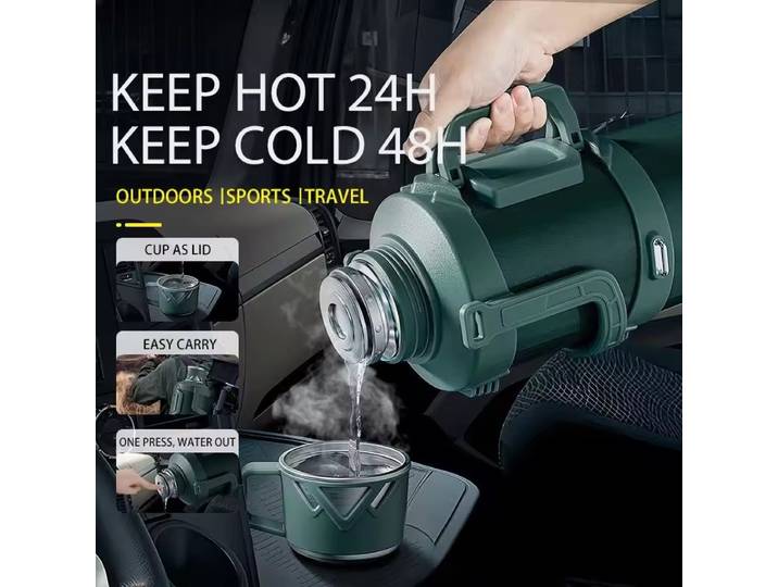 Bouteille isotherme en acier inoxydable 316 grande capacité 4L, tasses à café de voyage pour l'extérieur, bouteille d'eau thermique sous vide, tasse thermique