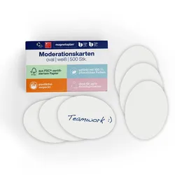 Magnetoplan Moderationskarten Weiß oval 192x111mm 500St
