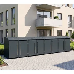Westmann Metall Mülltonnenbox Moderna 8 | 8x240 L | Anthrazit | 83x556x135 cm - Anthrazit