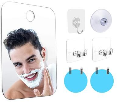 Fusion Finds Fogless Shower Mirror Acrylic Anti Fog Mirror For Shaving, Makeup & Travel Bathroom Use set02