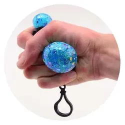 Johntoy Glitzerball mit Haken zum Quetschen