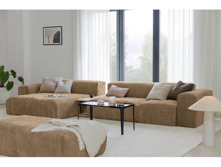 Ecksofa EPIC+ mit Longchair Braun Chenille Bloem 429cm Longchair beidseitig montierbar Modern