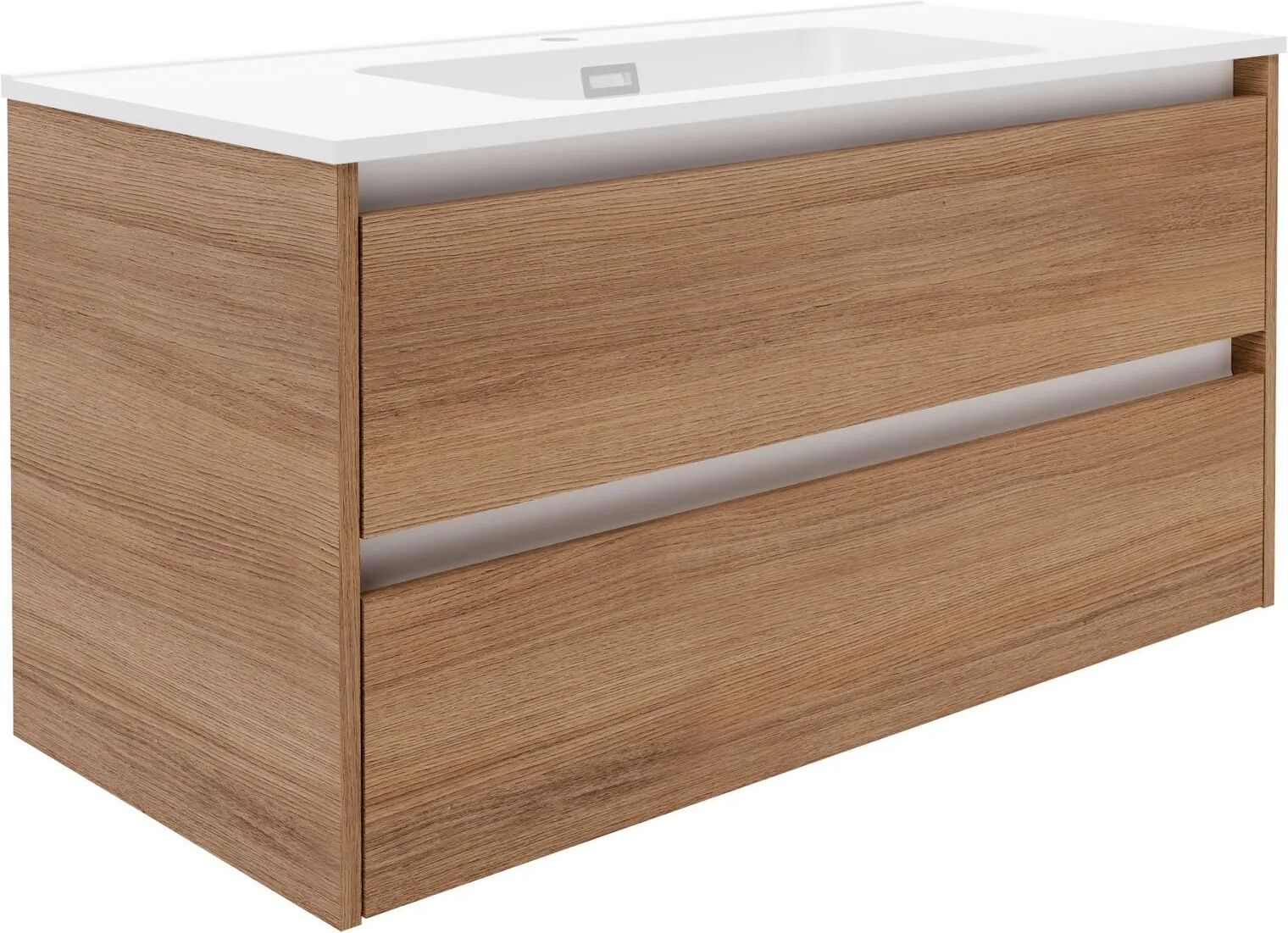 FACKELMANN VITA Waschbecken mit Unterschrank 101 cm breit, Braun hell,...