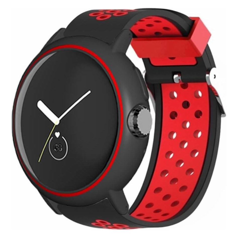 Cover-Discount Google Pixel Watch - Sportarmband gelöchert rot (Silikon) (680606779B)