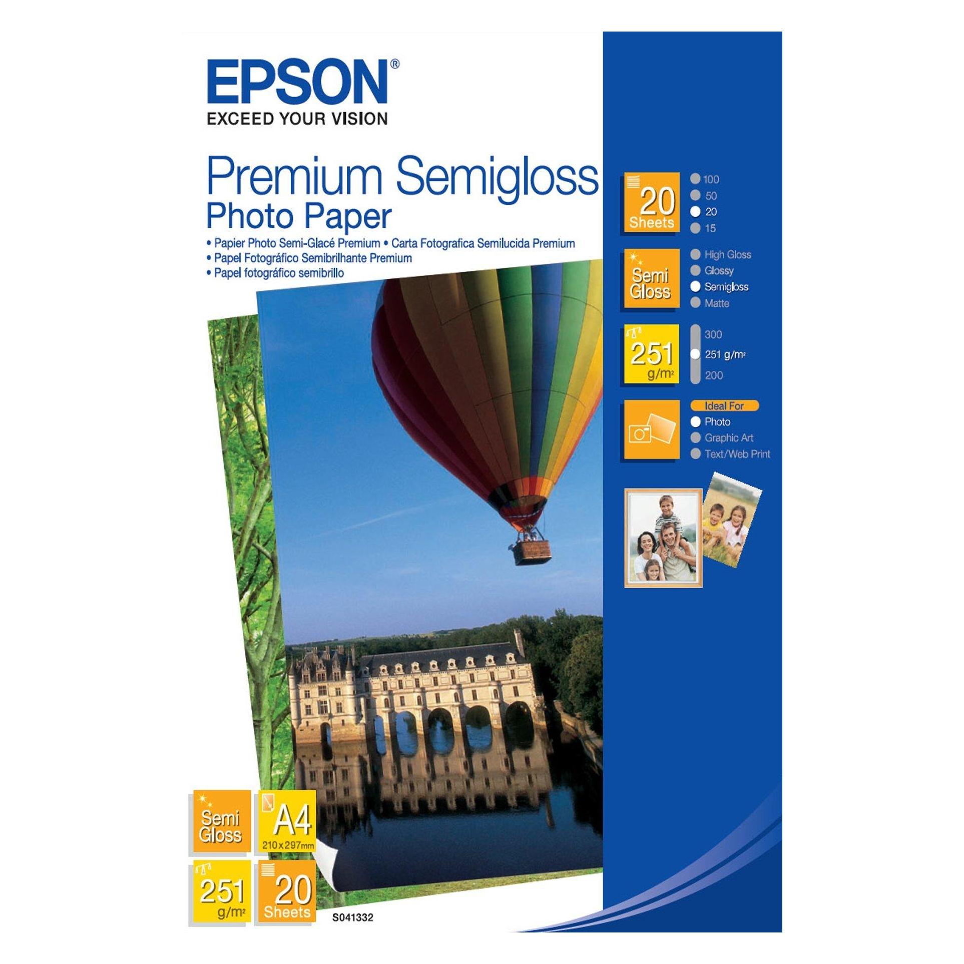 Epson Premium Semigloss (251 g/m², A4, 20 Stk.) (C13S041332)