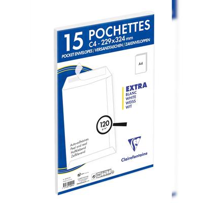 Clairefontaine 255x Versandtaschen haftklebend 229x324mm/C4 120g - Weiß 825015C
