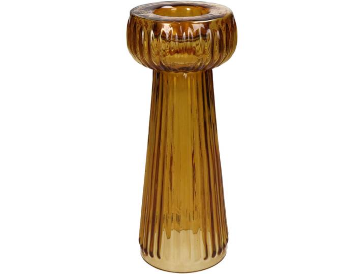 Teelichthalter Natural amber Glas B 7.5 cm - Teelichthalter