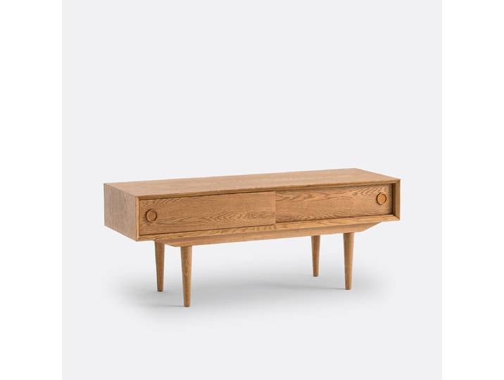 LA REDOUTE Banc TV 2 portes coulissantes Quilda Beige Chêne
