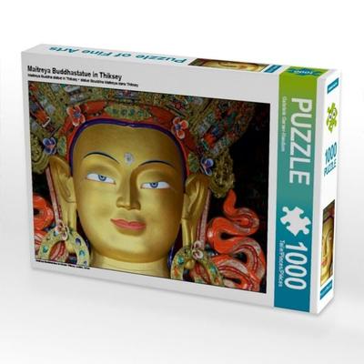 CALVENDO Puzzle Maitreya Buddhastatue in Thiksey | 1000 Teile Lege-Größe 64x48cm Foto-Puzzle für glückliche Stunden