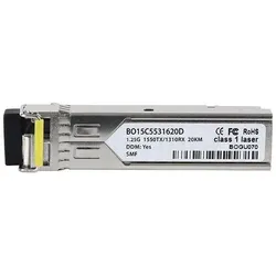 BlueOptics Kompatibler Level One 55111207201 BO15C5531620D SFP Transceiver, LC-Simplex, 1000BASE-BX-D, Singlem, Transceiver, Silber
